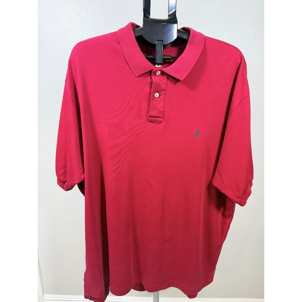 Polo‎ Ralph Lauren Polo Shirt Mens 2XL Pink Performance Short Sleeve Pony Logo